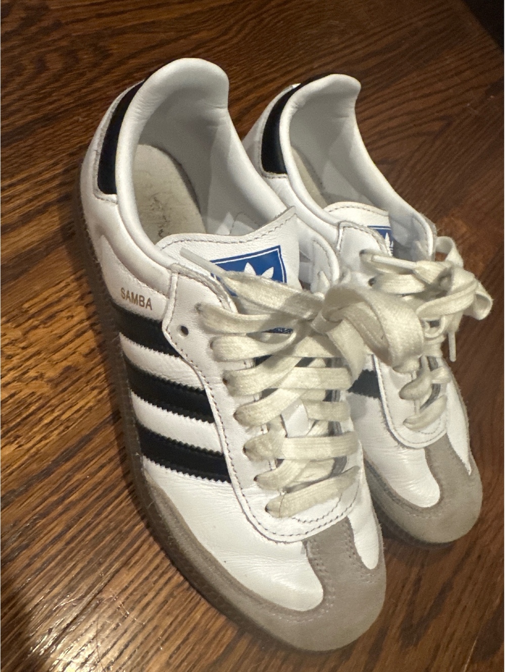 Adidas Samba White with Black Stripes Size 7